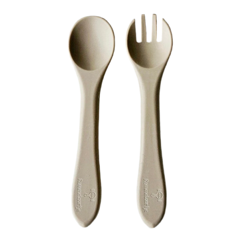 Set 2 couverts pour assiette ours - Sable