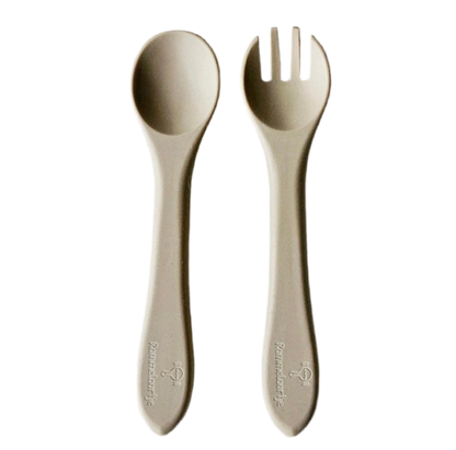 Set 2 couverts pour assiette ours - Sable