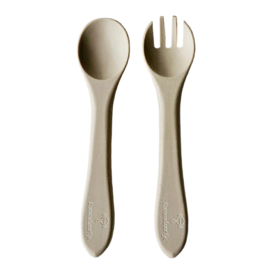 Set 2 couverts pour assiette ours - Sable