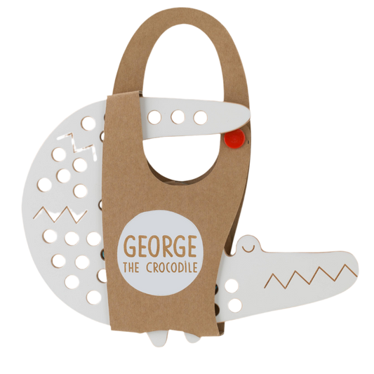 Jouet à lacer en bois - George le crocodile
