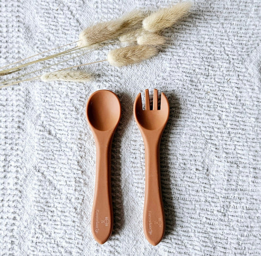 Set 2 couverts pour assiette ours - Rouille