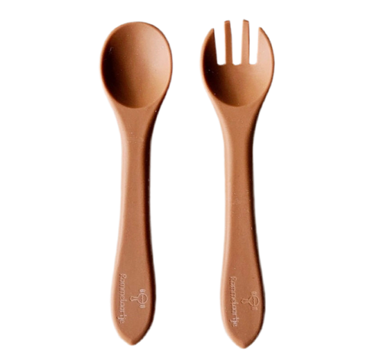 Set 2 couverts pour assiette ours - Rouille