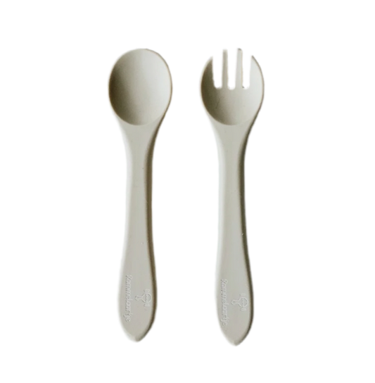 Set 2 couverts pour assiette ours - Beige