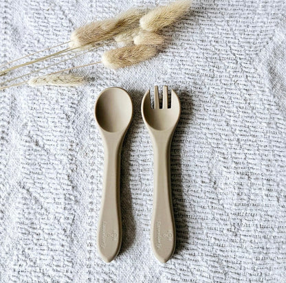 Set 2 couverts pour assiette ours - Sable