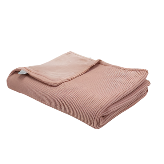Couverture tricot - Vieux rose